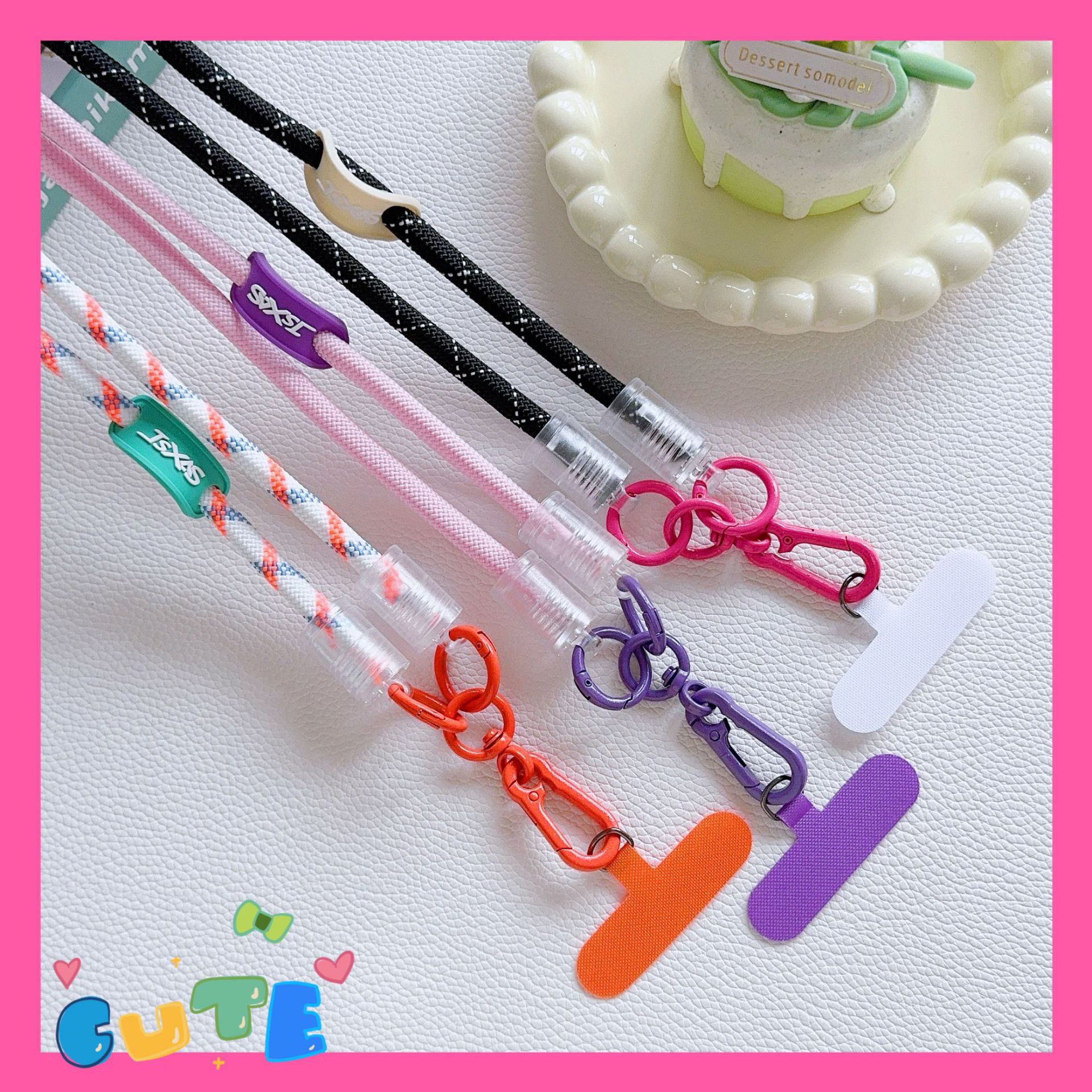 彩色挂绳麻绳绳子女生斜跨背带绳防丢结实挂带钥匙扣绳手机挂绳卡