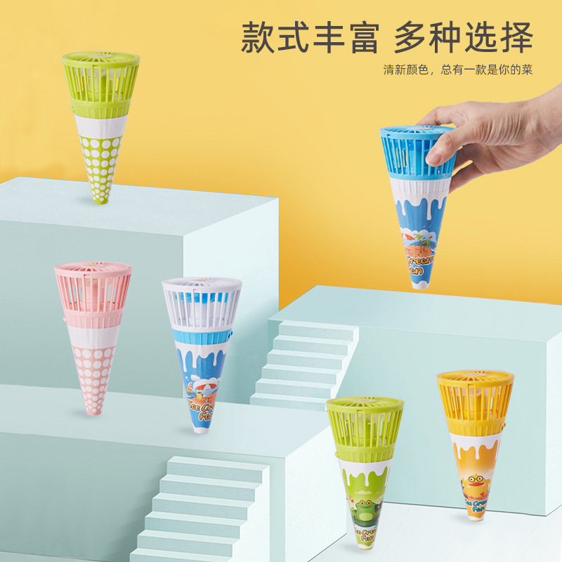 Ice Cream Fan Shape Cute Easy to Carry Free Hands Summer Essential