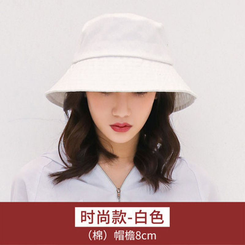 2023 Spring/Summer New Style Fisherman Hat Women's Korean-Style Trendy Japanese Solid Color Bucket Hat Sun Protection Sun Hat Men's and Women's Sun Hat