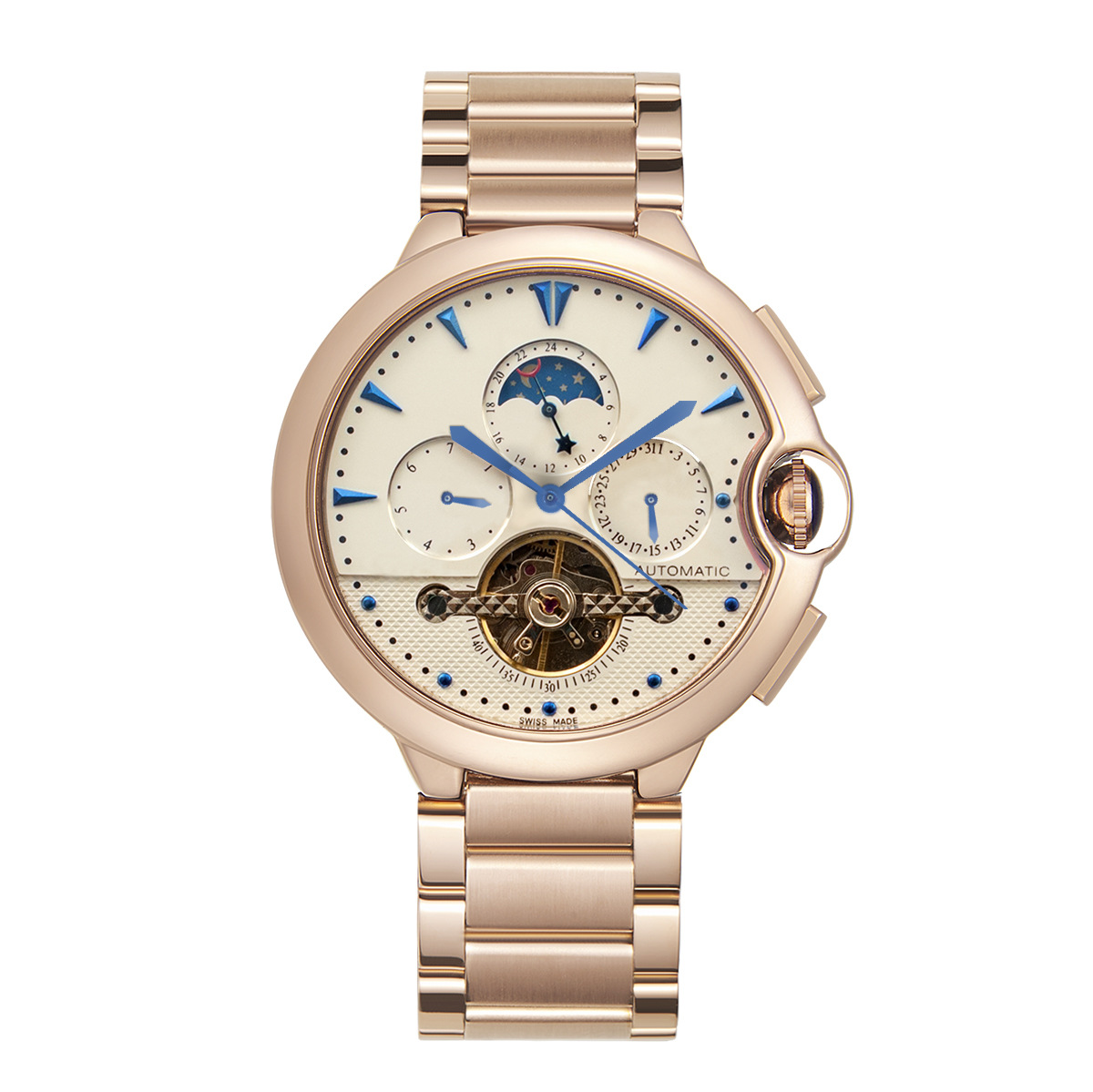 caseno/卡圣诺 2022新款正品全自动陀飞轮多功能机械腕表