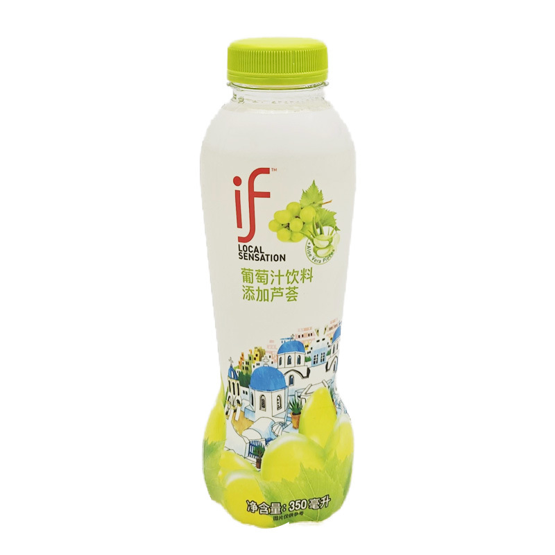泰国进口if葡萄汁添加芦荟饮料350ml*12瓶 含果肉果汁瓶装饮品