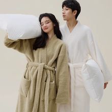 吸水浴袍2023新款睡袍冬季男女情侣款加厚连一体式长款珊瑚绒睡衣