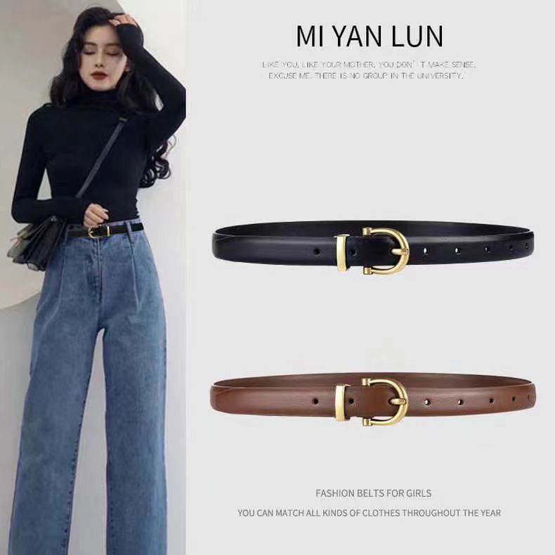 popular girls‘ thin belt fashionable all-match jeans korean style pin buckle belt simple decoration matching pant belt