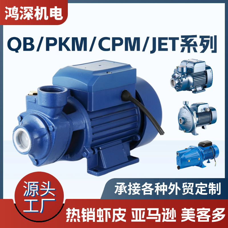 QB607080漩涡式清水泵外贸跨境pkm60增压泵自来水加压泵cp158水泵