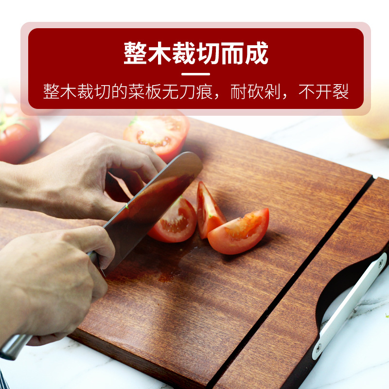 Spot Goods Whole Wood Thickened Ebony Cutting Board Kitchen Home Chopping Board Cutting-Resistant Chopping-Resistant Trough Solid Wood Cutting Board Wholesale