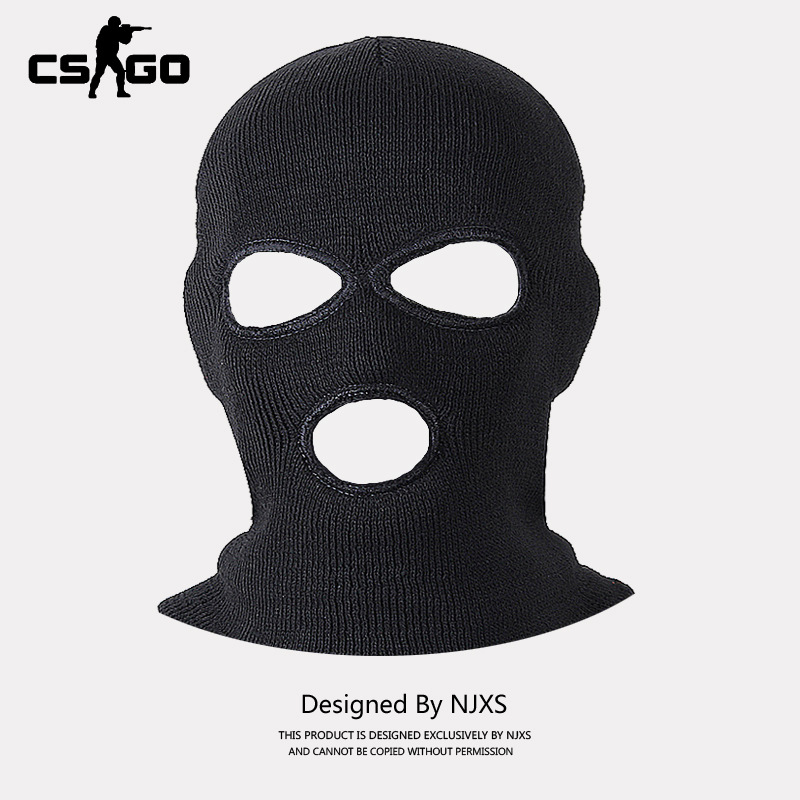 抖音同款头套反恐精英头罩悍匪蒙面罩骑行保暖三孔帽子