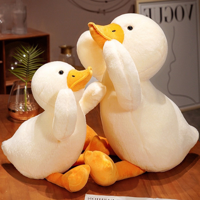 15寸兑换娃娃可爱鸭子公仔趴趴鸭大号白鸭毛绒玩具小鸭子抓机娃娃-阿