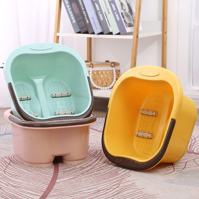 Supply Portable Four-Wheel Feet Bathing Tub Activity Gift Logo Roller Massage Foot Barrel Bump Feet-Washing Basin