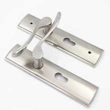 房门锁室内卧室实木门锁简约银铝合金家用静音门把手门锁具通用型
