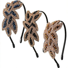 欧美波西米亚复古风发带头饰纯手工串珠水钻米珠发带头饰头箍跨境