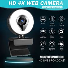 4k私模美颜自动对焦1080p电脑摄像头高清触控USB直播webcam2k补光