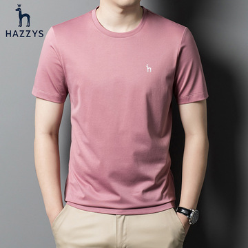 夏哈吉斯短袖男体恤桑蚕丝短袖t恤男丝光棉夏新莫代尔半袖polo衫
