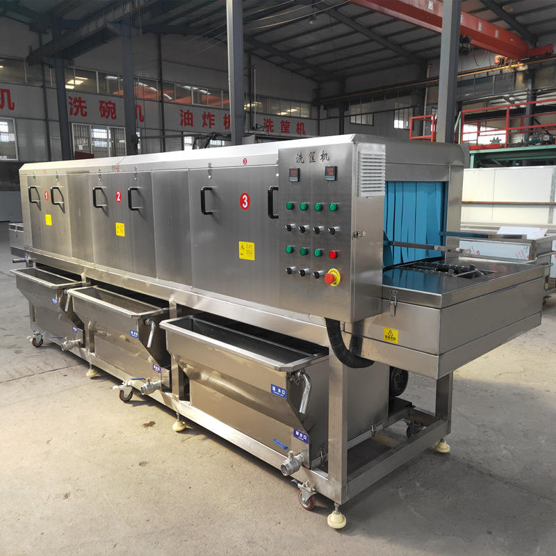 商用塑料周转筐清洗设备 不锈钢生鲜果蔬洗筐机 高压喷淋洗框机