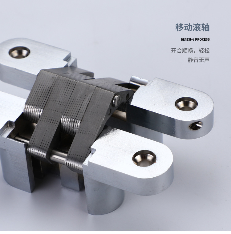 家用衣柜隐形铰链橱柜开合静音隐藏暗藏式不锈钢十字铰链