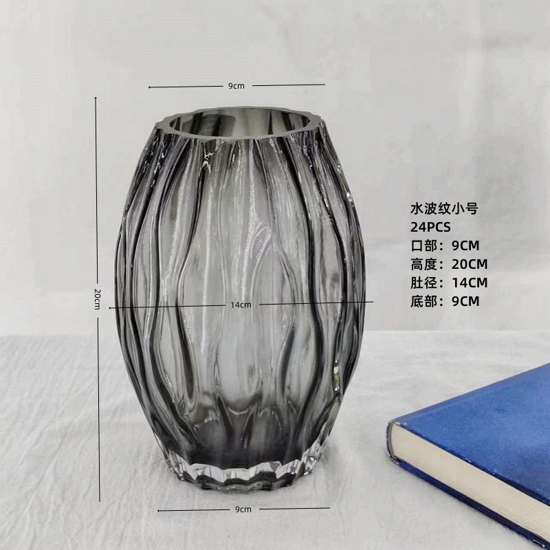 Factory Direct Sales Creative Ice Pattern Series Glass Vase Hydroponic Flowers Home Hotel Decoration Decorative Flower Vase Flower Vase