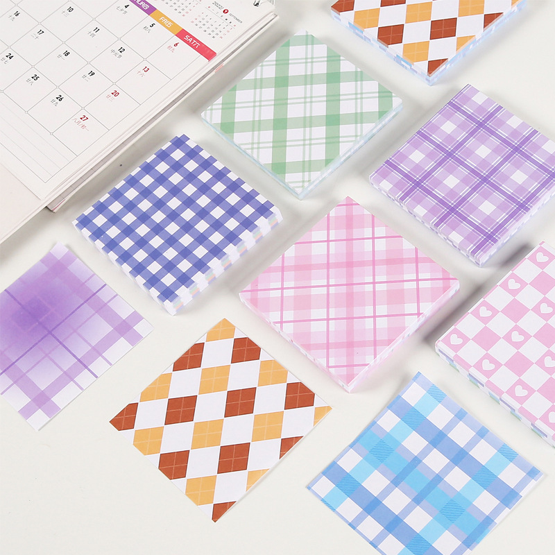 日系ins创意格子元素便签本学生手账素材可爱少女心记事本便签