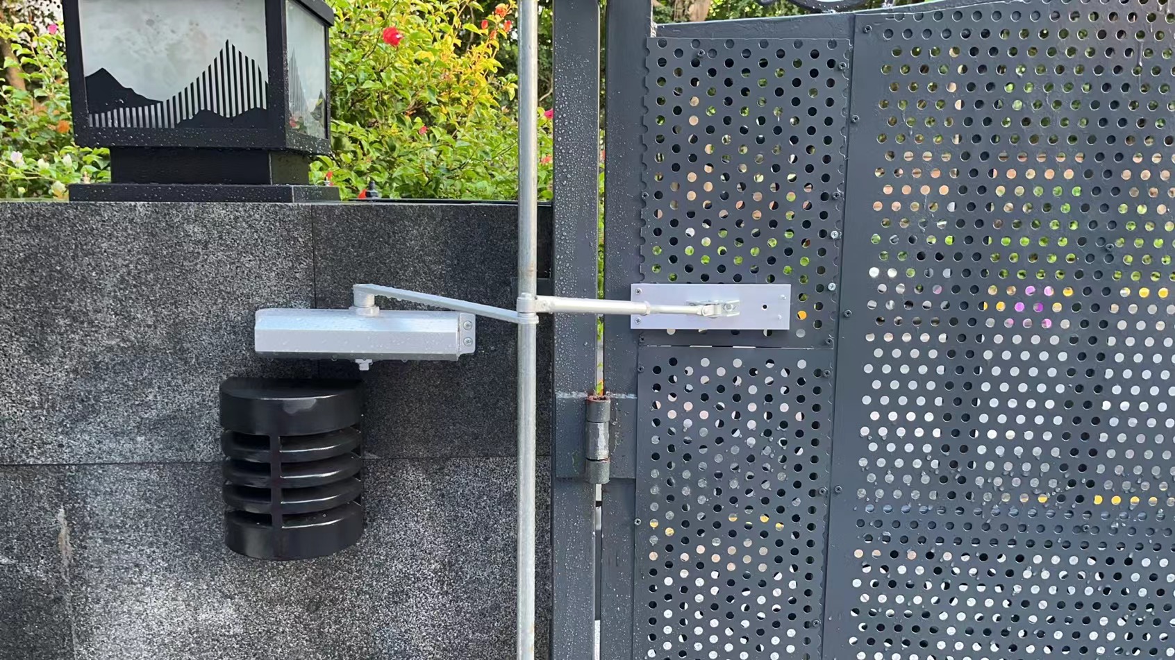 铁门缓冲闭门器侧装闭门器大铁艺门室外庭院关门无门框小区栅栏门