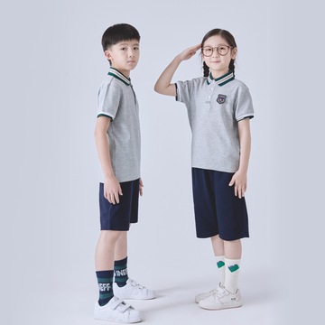 乔治白校服加工定制小学生校服儿童运动套装春夏季班服短裙幼儿园