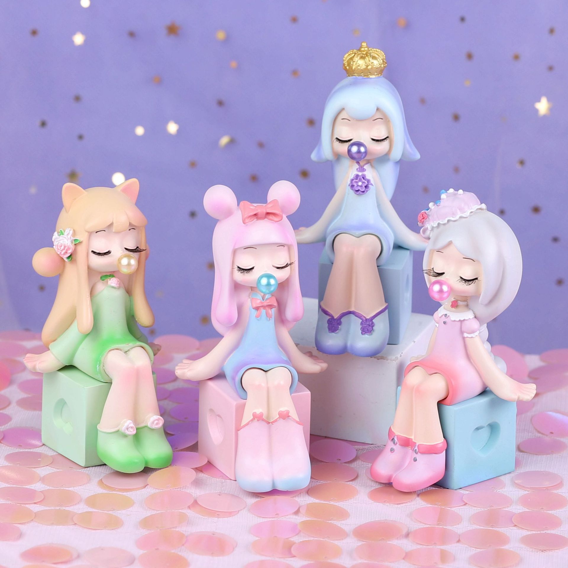 卡通可爱少女心泡泡女孩盲盒手办公仔批发 学生毕业礼物礼品厂家