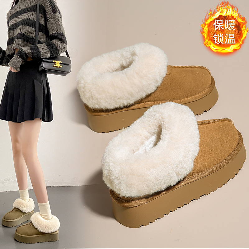 plus velvet snow boots women‘s 2023 winter new student ins korean warm casual shoes platform cotton shoes 903