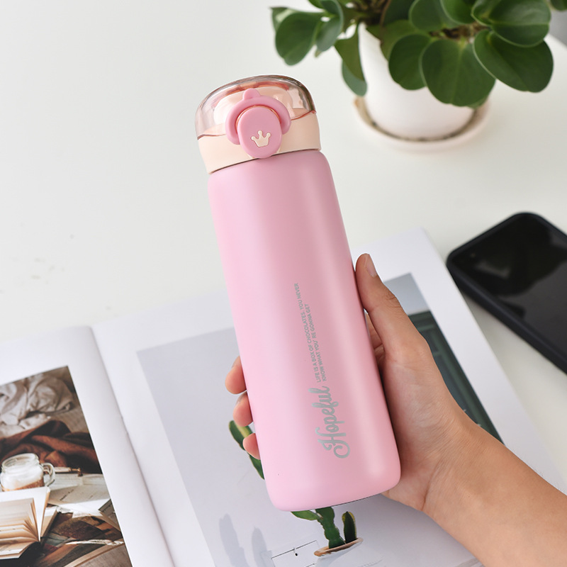 简约保温杯女生高颜值304不锈钢学生杯子便携高端食品级材质水杯