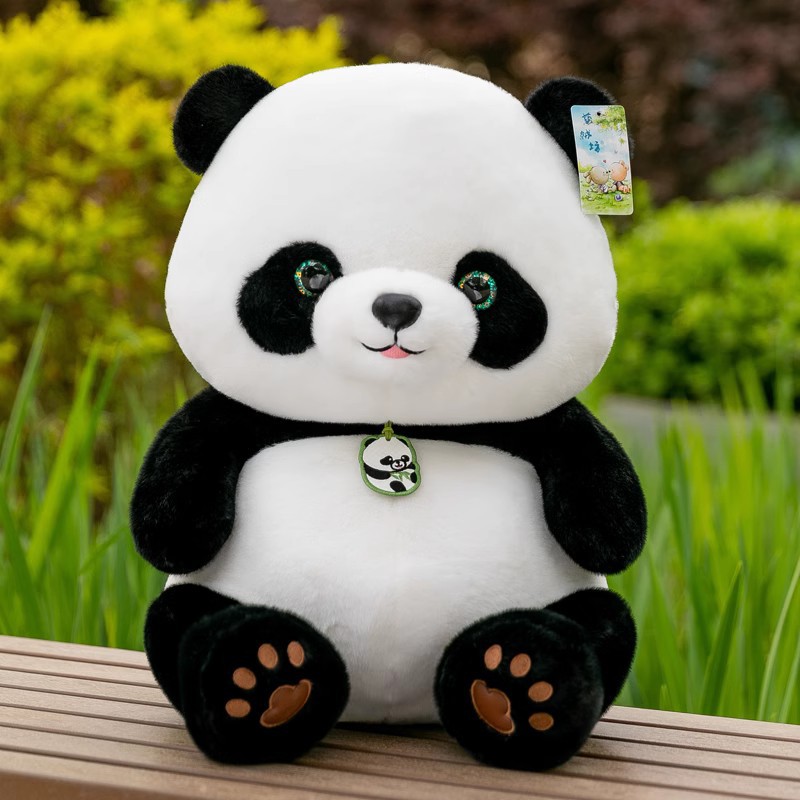 cute panda doll emulational flower doll cute panda plush toy chengdu souvenir birthday gift