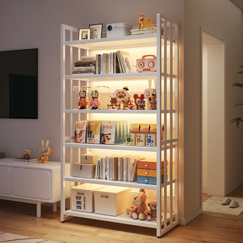 TV Side Shelf Home Bookshelf Floor Display Stand Hand-Made Toy Storage Shelf Simple Living Room Bookcase