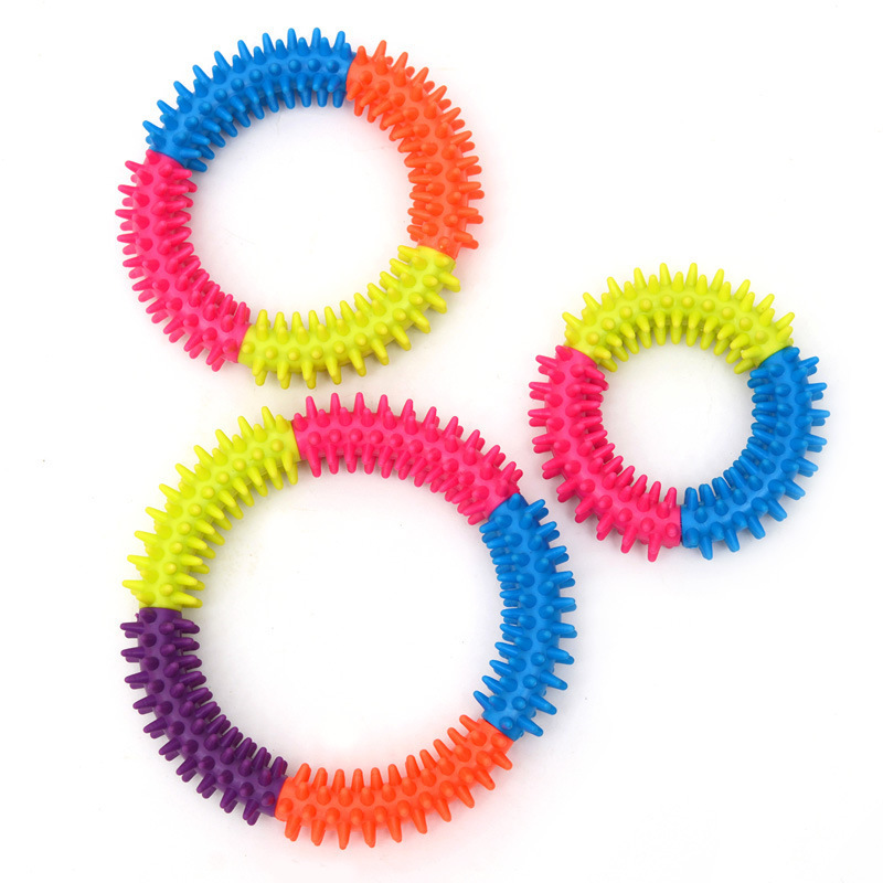 Pet Toy TPR Three-Color Thorn Ring Pet Dog Bite Multi-Color Piercing Ring Rubber the Toy Dog Dog Toy Multi-Thorn