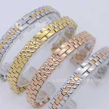 手表配件女士细款表链 精钢实心钢表带 折叠珠宝扣首饰钢带6-16mm