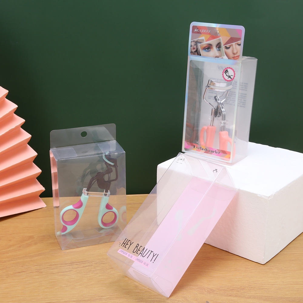 创意印花透明pet塑料包装盒 折叠便携化妆品礼品收纳盒睫毛夹盒子
