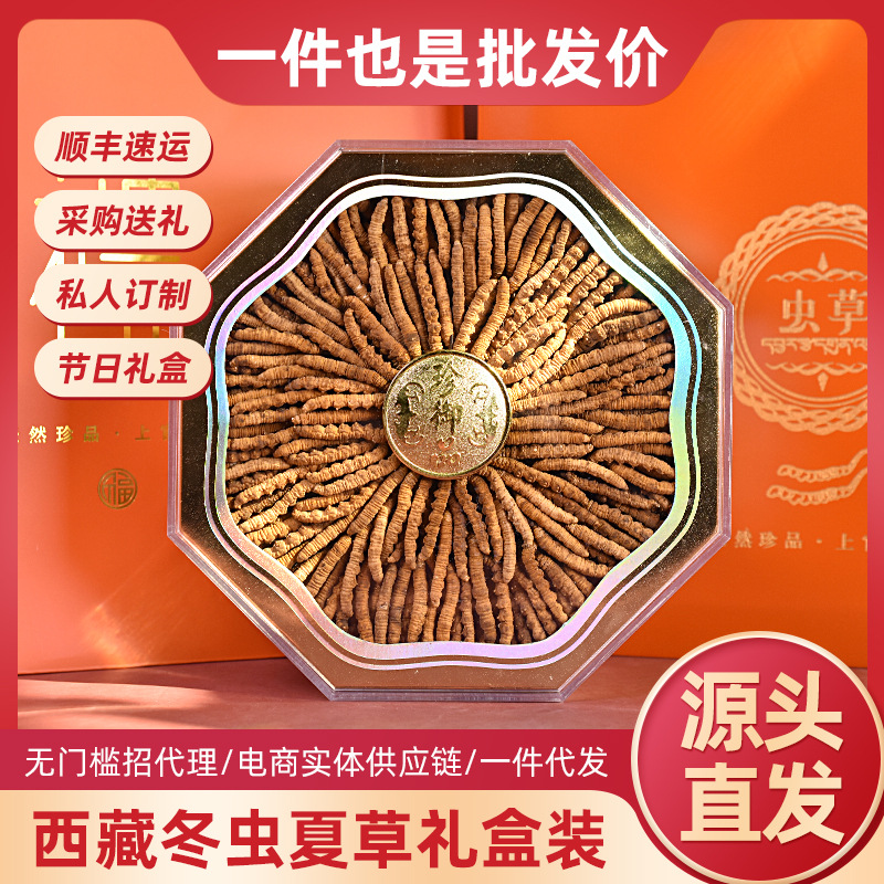 批发冬虫夏草西藏那曲冻干虫草4000条礼盒装直播选品公司采购代发