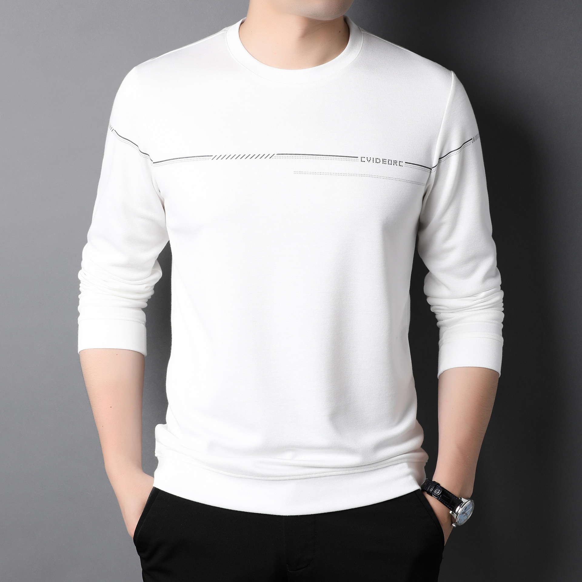 印花针织长袖t恤