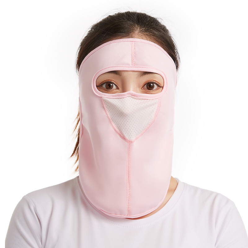 Full Face Ice Silk Large Neck Protection Dustproof and Breathable UV Protection Thin Face Cover Cycling Mask Sunscreen Mask Female Summer