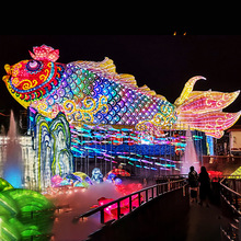 城市亮化彩灯 LED观赏性元宵节花灯造型灯组 鱼灯创意设计中国红