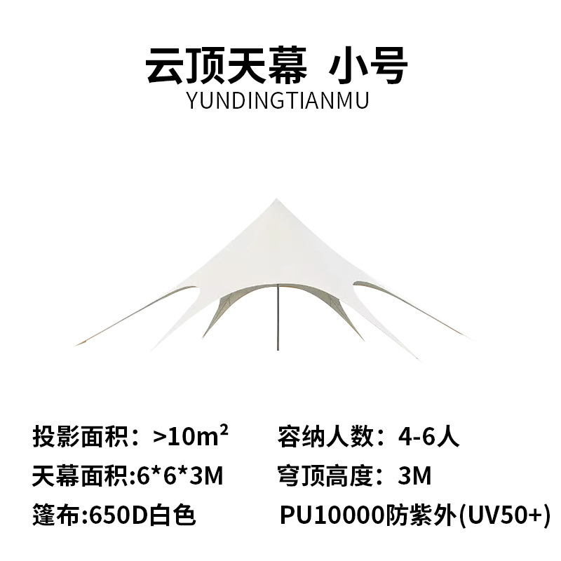 Outdoor Cloud Roof Canopy Tent Large Camping Camping Thickened Sun Protection Rain Proof Outdoor Canopy Double Peak Canopy L