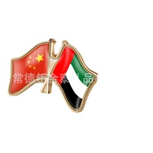 厂家直销中国和阿拉伯联合酋长国旗水晶滴胶徽章定做