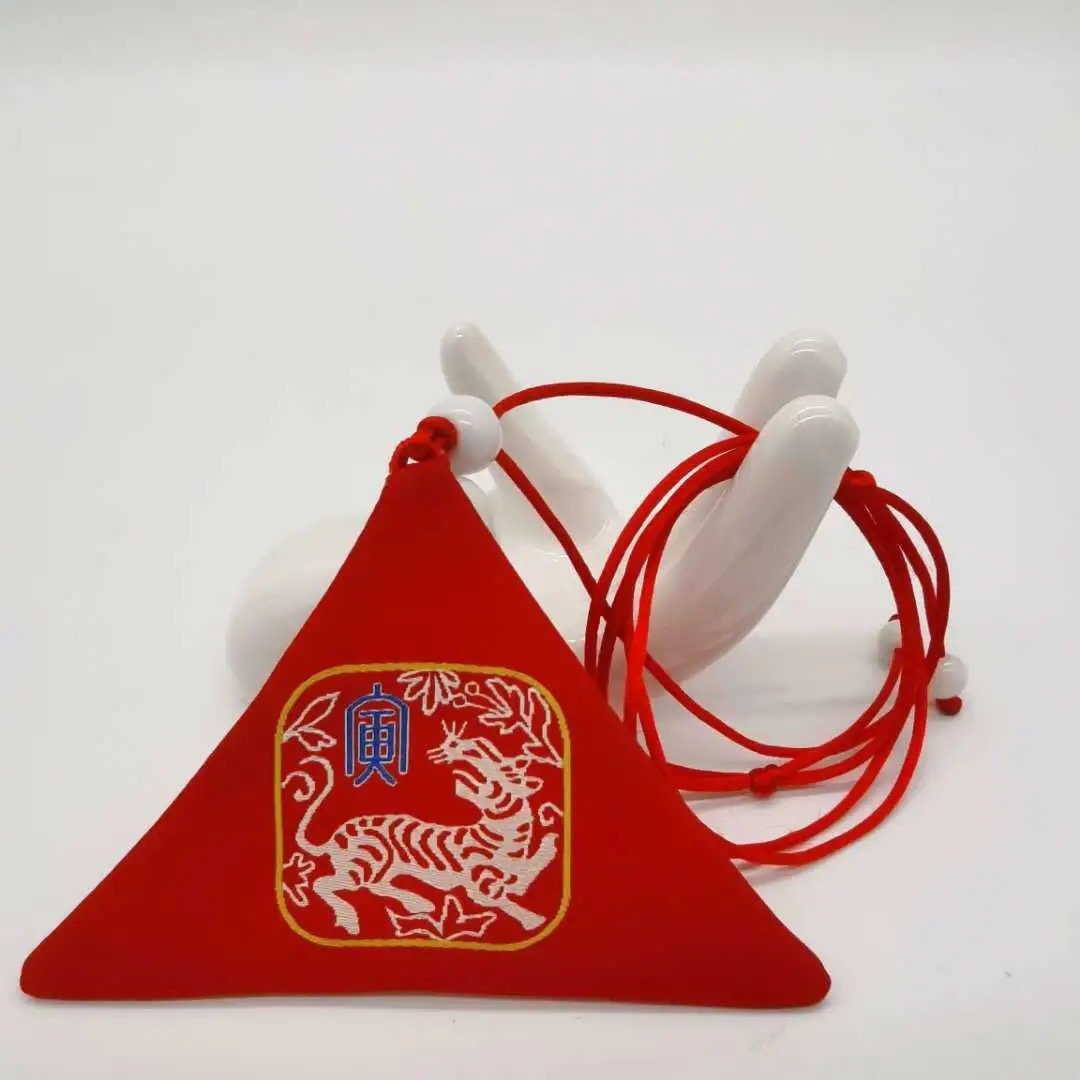 三角形平安符袋福袋婴儿护身符袋宝宝胎毛老爷符袋手工