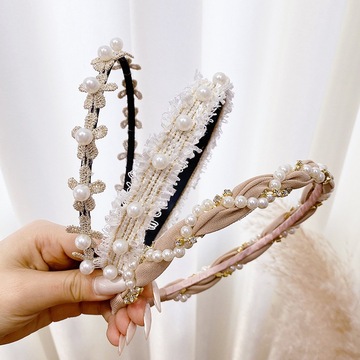 珍珠发箍女公主风轻奢网红新款高级百搭法式复古外出高颅顶头箍