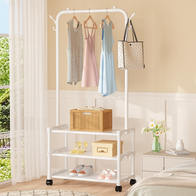 Foreign Trade Coat Rack Clothes Rack Floor Bedroom Movable Hanger Household Hangers Indoor Storage Rack