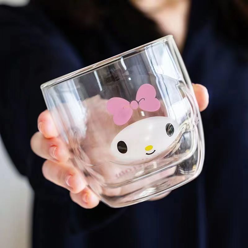 Cinnamoroll Babycinnamoroll Clow M Glass Double Wall Cute Glass Milk Cup Ins Good-looking Drink Cup Girl