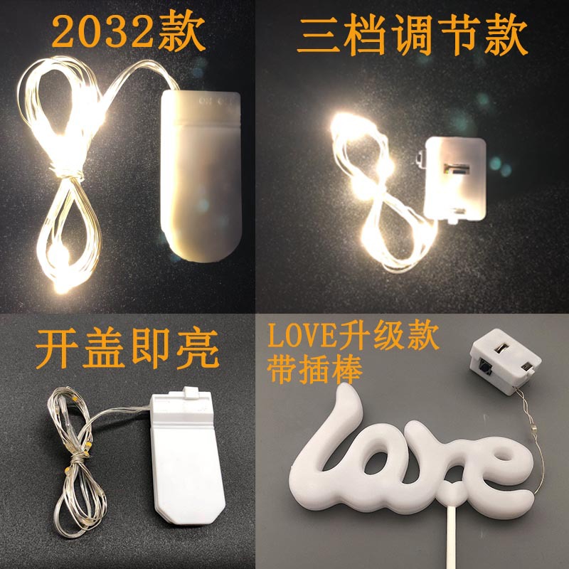 Led Copper Wire Lighting Chain Button Flashing Light Bouquet Lantern Baking Gift Box Flower Cake Christmas Decorative String Lights Lighting Chain