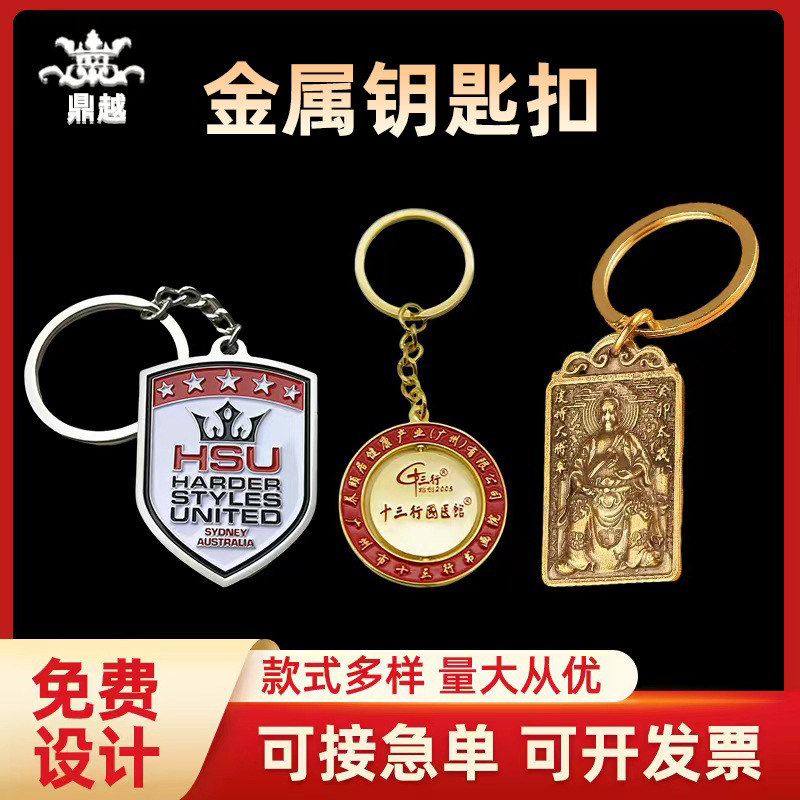 Business Gift Keychain Metal Printed Logo Cartoon Paint Keychain Pendant Zinc Alloy Key Ring Wholesale