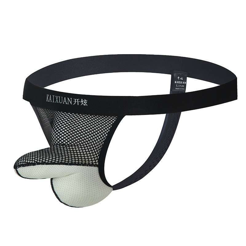 男士低腰透视透明性感内裤情趣网眼透气丁字裤凸起晨勃大象鼻内裤