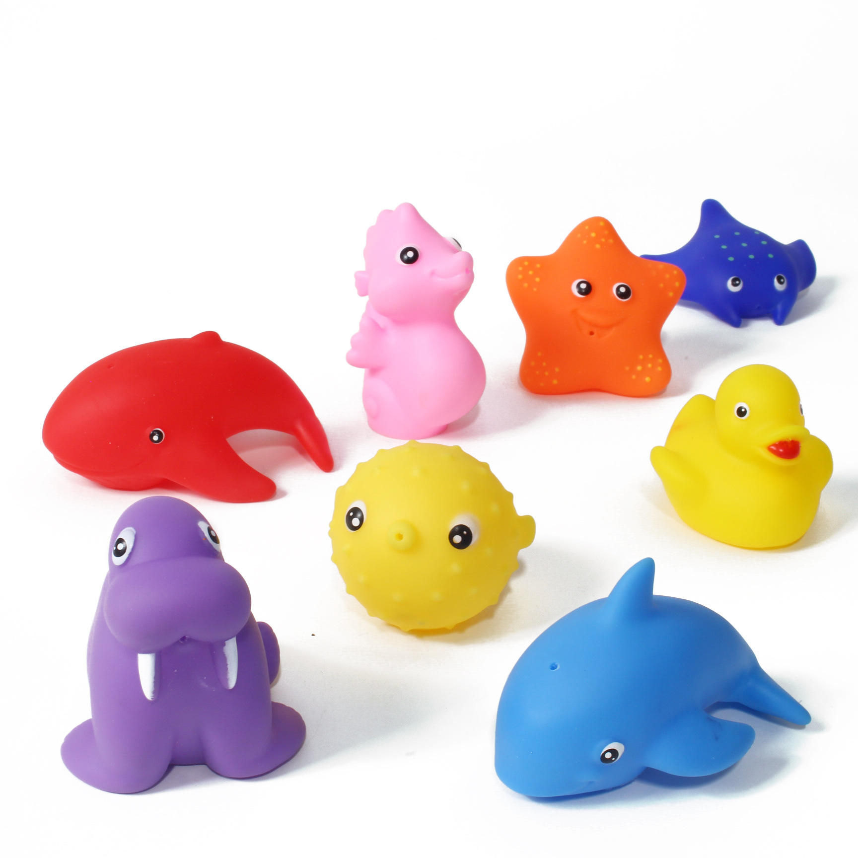 厂价批发卡通软胶玩具海洋动物喷水糖胶婴幼儿童洗澡浴室戏水玩具