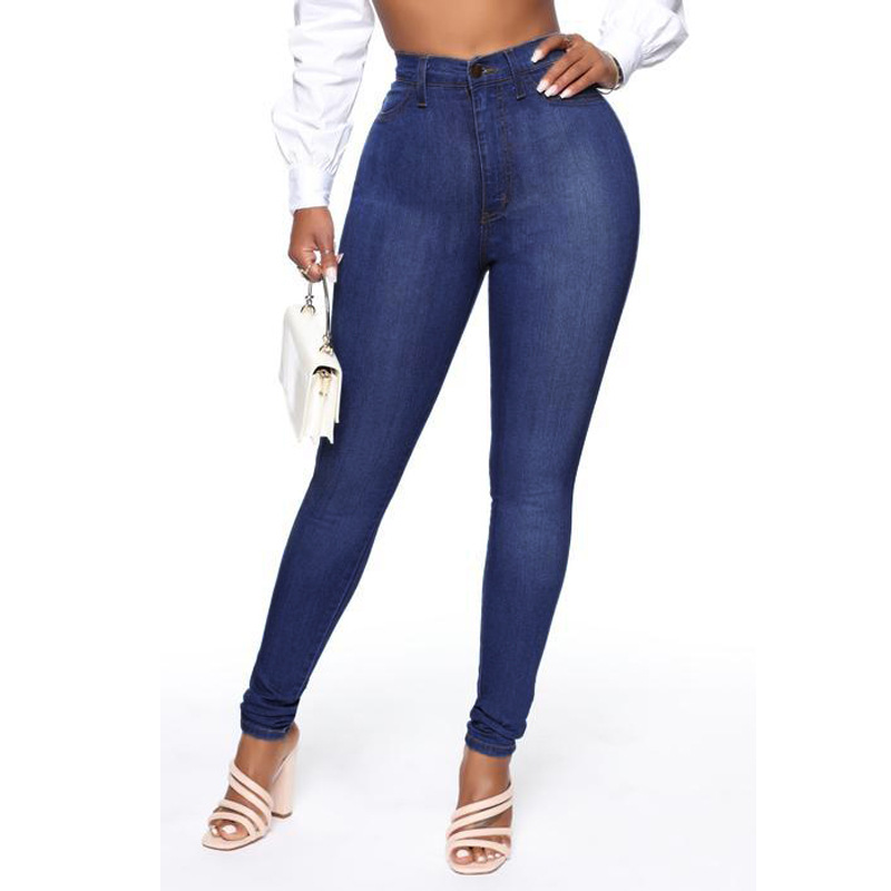 Jeans Cross-Border Foreign Trade Manufacturer Denim Women's Pants Slim and Tall Looking Slim Stretch Jeans Pencil Pants Factory Supply