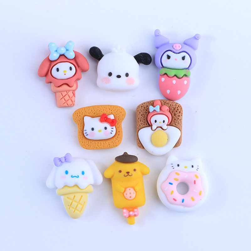 Candy Toy Bread Cake Dessert White Dog Melody DIY Phone Case Stationery Box Hairpin Ornament Resin Accessories