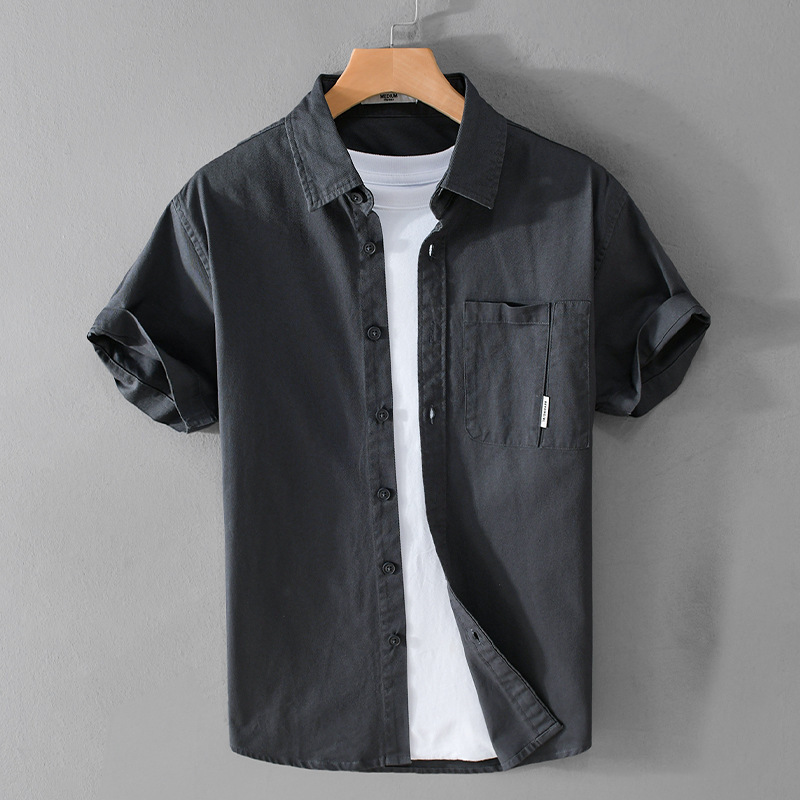 衣服男短袖衬衫棉夏季薄款休闲宽松上衣男装夏天衬衣半袖潮-阿里巴巴