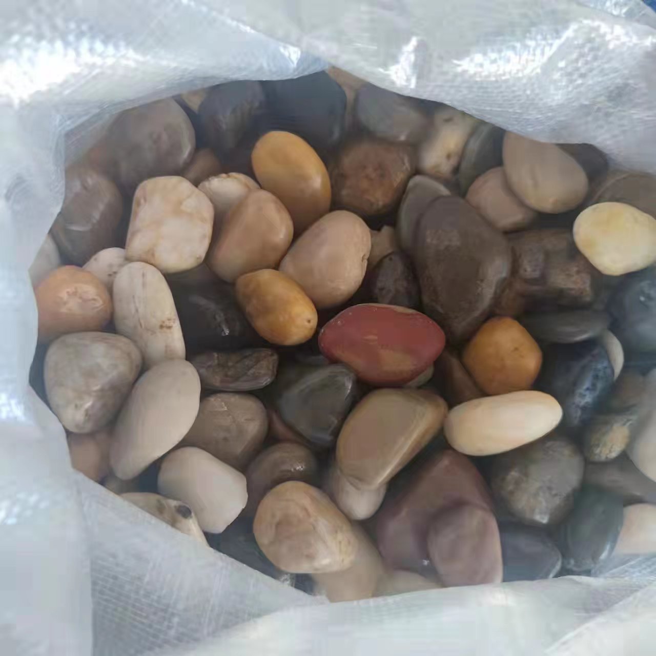 天然鹅卵石小石头 雨花石原石 鱼缸花盆庭院造景五彩石大鹅卵石