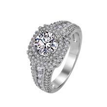 wish新款镀18K铂金钻石订婚宴会满钻戒指 热卖欧美超闪锆石指环