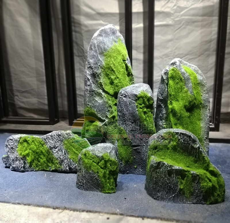 空心美陈山石石头景园园林假石假仿真摄影树脂小区造景浴池展厅1